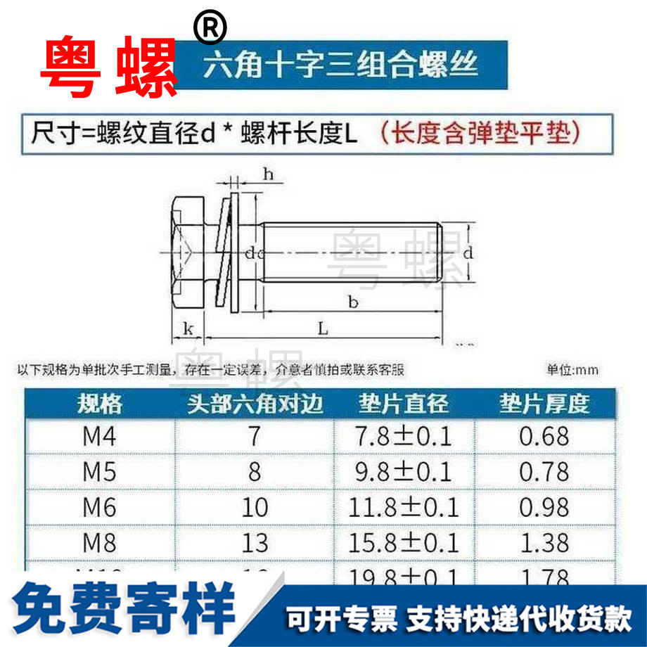 供應(yīng)鐵六角秦皇島三組合螺絲